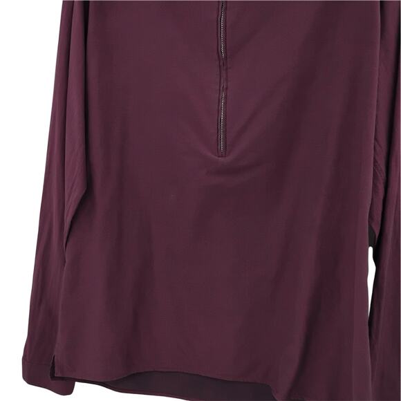 J Lindeberg 1/2 Zip David Crepe Moline Pullover Golf Shirt Maroon Red Medium - Picture 2 of 7